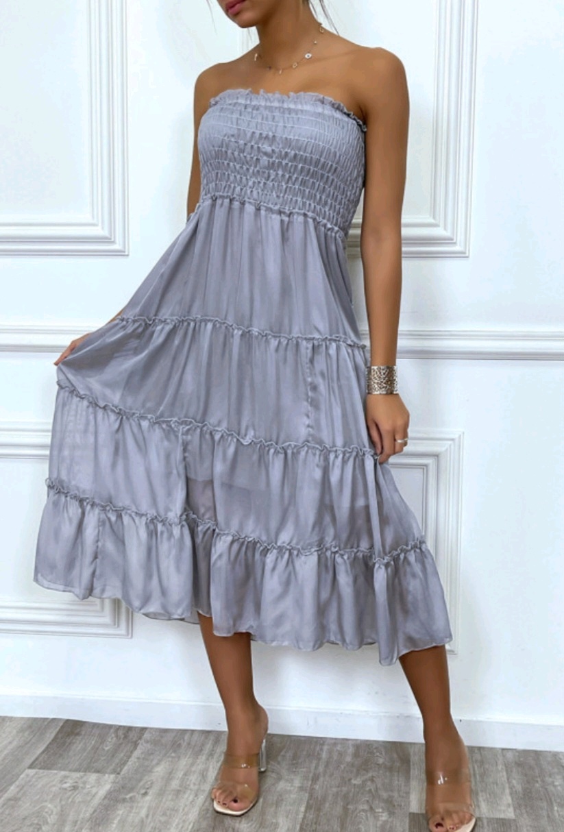 Robe longue voile transparent sale